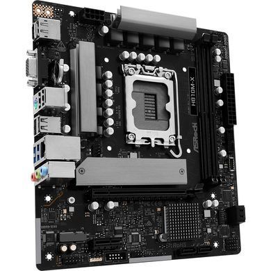 Материнська плата AsRock (1851/H810, 2*DDR5, PCIex16, HDMI/DP/VGA, 4xSATA, M.2, 2.5Glan, 7.1ch, mATX) (H810M-X) [405614]