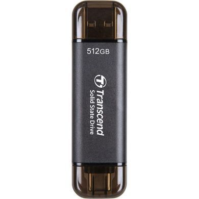 Портативний SSD Transcend 512GB USB 3.1 Gen 2 Type-A + Type-C ESD310 Чорний (TS512GESD310C) [109361]
