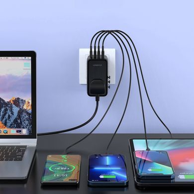 Зарядний пристрій 4xUSB 100W PD (2хUSB-C+2хUSB-A) TRAVEL Universal сharger diamond чорний Choe (PD6028-BK) [402176]