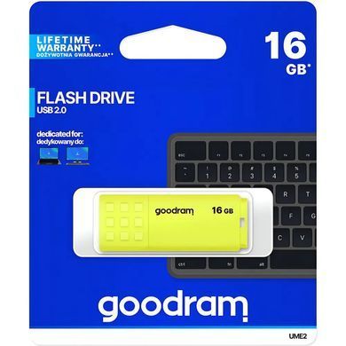 Флеш-накопичувач USB2.0 16GB Goodram UME2 Yellow (UME2-0160Y0R11) [607091]