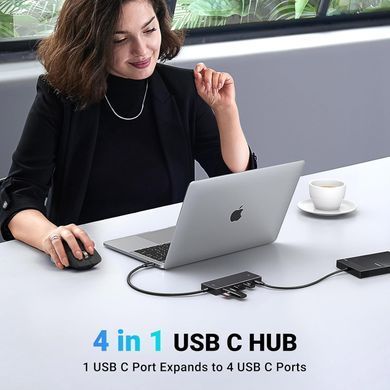 Хаб USB 3.2 Type-C -> 4хUSB-C 3.2 Gen2 10Gbps Black CM806 Ugreen (35584) [404139]