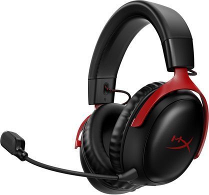 Гарнітура ігрова HyperX Cloud III, WL/USB-A/USB-C, чорно-червоний (77Z46AA) [107369]