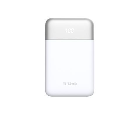 Акумулятор портативний літій-іонний Power Bank D-Link 10000мА*год 18Вт 1xUSB-A, 1xUSB-C, білий (DPP-101) [113098]