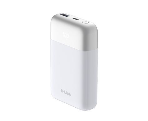 Акумулятор портативний літій-іонний Power Bank D-Link 10000мА*год 18Вт 1xUSB-A, 1xUSB-C, білий (DPP-101) [113098]