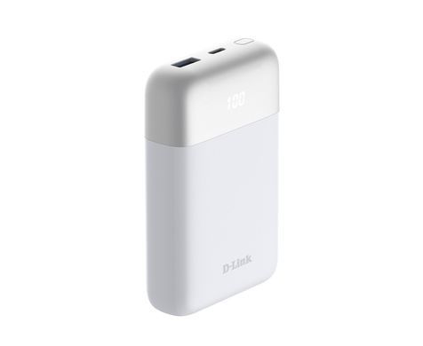 Акумулятор портативний літій-іонний Power Bank D-Link 10000мА*год 18Вт 1xUSB-A, 1xUSB-C, білий (DPP-101) [113098]