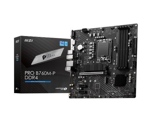 Материнcька плата MSI PRO B760M-P DDR4 s1700 B760 4xDDR4 M.2 HDMI DP D-Sub mATX (911-7E02-027) [109193]