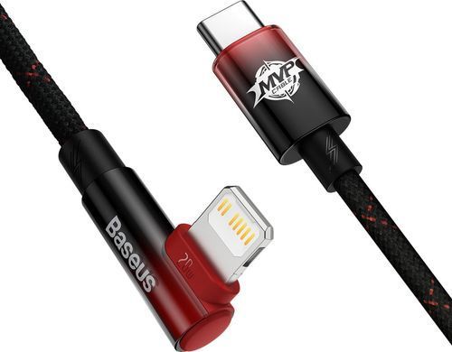 Кабель Baseus MVP 2 USB Type-C - Lightning (M/M), 20W, 2 м Black/Red (CAVP000320) [604340]
