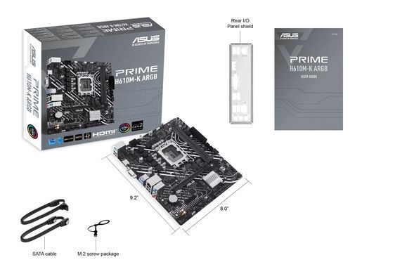 Материнcька плата ASUS PRIME H610M-K ARGB s1700 H610 2xDDR5 M.2 HDMI D-Sub mATX ARGB (90MB1G90-M0EAY0) [111928]