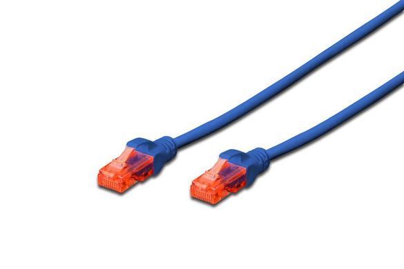 Патч-корд DIGITUS CAT 6 UTP, 0.5м, AWG 26/7, CCA, PVC, синій (DK-1612-005/B) [115023]