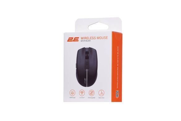 Миша 2E MF270 Rechargeable, White LED, WL, чорний (2E-MF270WBK) [104018]