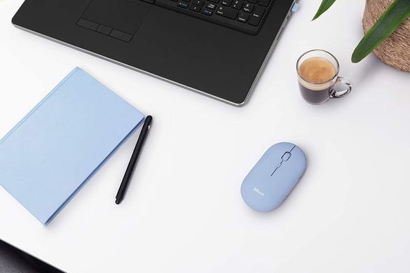 Миша Trust Puck Rechargeable, Ultra-Thin, BT/WL, Silent, синій (24126_TRUST) [104043]