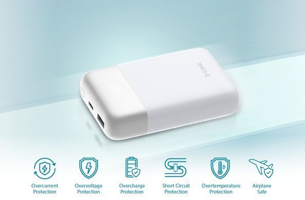 Акумулятор портативний літій-іонний Power Bank D-Link 10000мА*год 18Вт 1xUSB-A, 1xUSB-C, білий (DPP-101) [113098]