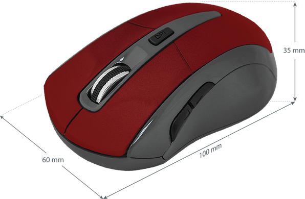 Миша Defender Accura MM-965 Wireless Red (52966) [200722]