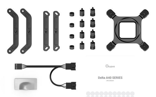 Система охолодження для комп'ютерного процесора DELTA A40 ELITE BK DUAL FAN OCYPUS (DELTA-A40-BK2NNWN00X-GL) [502916]