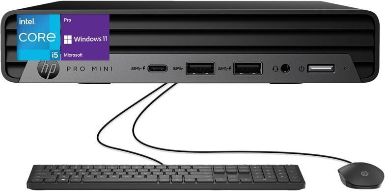 Комп'ютер персональний неттоп HP Pro 400-G9 Mini, Intel i3-13100T, 8GB, F512GB, UMA, WiFi, кл+м, 3р, Win11P (884V0EA) [101910]