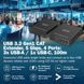 Подовжувач DIGITUS USB 3.2 Gen1, для використання з кабелем Cat6A, до 100 м, 3 х USB-A, 1 x USB-C, чорний (DA-73121) [113514], фото 3