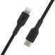 Кабель USB-C > Lightning заряджання/синхронізації Belkin 2м, 30Вт, Type-C, плетений, чорний (CAA004BT2MBK) [108663], фото 3