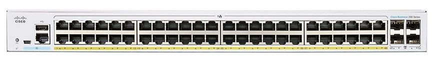 Cisco Комутатор CBS250 Smart 48-port GE, PoE, 4x1G SFP (CBS250-48P-4G-EU)