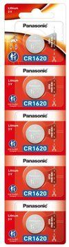 Батарейка Panasonic літієва CR1620 блістер, 5 шт. (CR-1620/5BE) [115223]