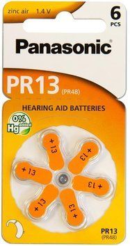 Батарейка Panasonic повітряно-цинкова PR13(PR48, AC13, DA13, AG5, ZA13) блістер, 6 шт. (PR-13/6LB) [113402]