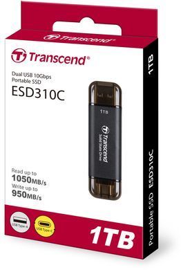 SSD накопичувач Transcend ESD310C 1TB, USB Type C/A Gray (TS1TESD310C) [202467]