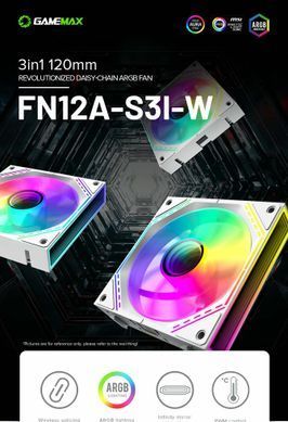 Кулер для корпуса GAMEMAX (FN12A-S3I-W) [303442]