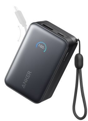 Портативний зарядний пристрій Anker Nano - 10000 mAh 45W Built-In USB-C Cable Black (A1638H11) [203313]