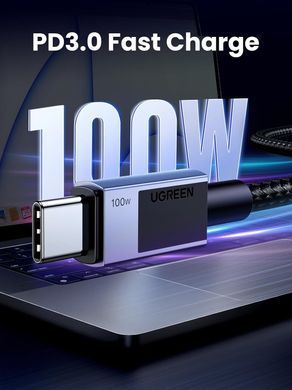Кабель USB 2.0 Type-C M-M, 3 м, 100W （480Mbps）Сірий, L512 UGREEN (45065) [404138]
