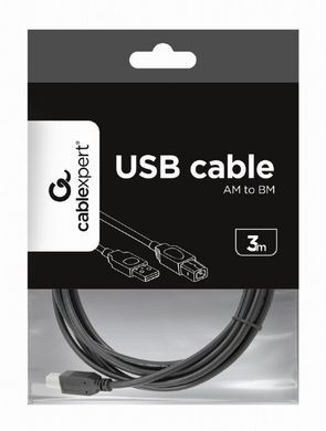 Кабель Cablexpert USB - USB Type-B V 2.0 (M/M), 3.0 м, чорний (CCP-USB2-AMBM-10) [608463]