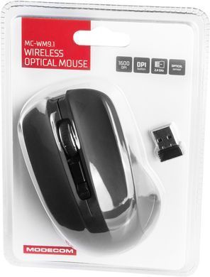 Мишка Modecom MC-WM9.1, бездротова, 4кн., 1600dpi, чорна (M-MC-0WM9.1-100) [401155]
