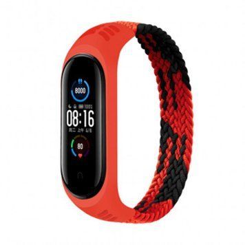 Ремінець BeCover Elastic Nylon Style для Xiaomi Mi Smart Band 5/Mi Smart Band 6 Size S Black/Red (706135) [604684]