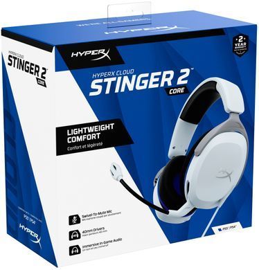 Гарнітура HyperX Cloud Stinger 2 Core PS5/PS4, mini-jack, біло-синій (6H9B5AA) [107315]