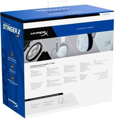 Гарнітура HyperX Cloud Stinger 2 Core PS5/PS4, mini-jack, біло-синій (6H9B5AA) [107315]