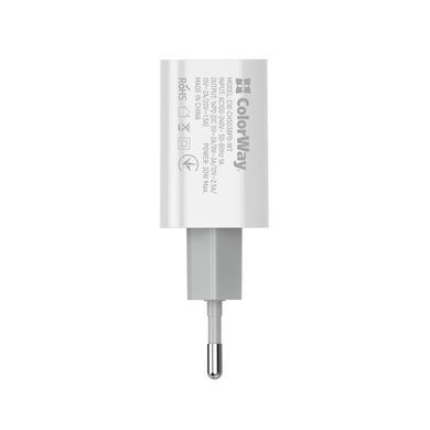 Мережевий зарядний пристрій ColorWay Power Delivery Port PPS USB Type-C (30W) White (CW-CHS038PD-WT) [603166]