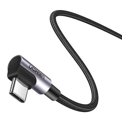 Кабель USB 2.0 Type-C M-M, 1 м, 90&deg;, 60W Aluminum Braid Чорний, US323 UGREEN (70529) [404055]