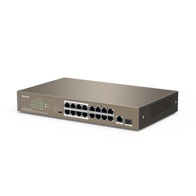 Комутатор TENDA 16xFE PoE, 1xGE, 1xSFP (TEF1118P-16-150W) [104863]