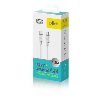 Кабель Piko CB-TT11 USB Type-C-USB Type-C (M/M) 1.2 м White (1283126504020) [603752]