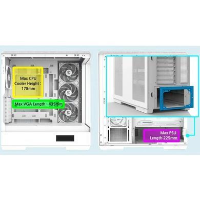 Корпус Zalman P50 DS White без БЖ (P50DSWHITE) [608825]