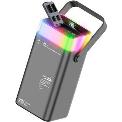 УМБ Aspiring 40000mAh Vigor 40 65W PD 2xUSB-A, 2xUSB-C, LED, Black (PPVG.V04) [405014]