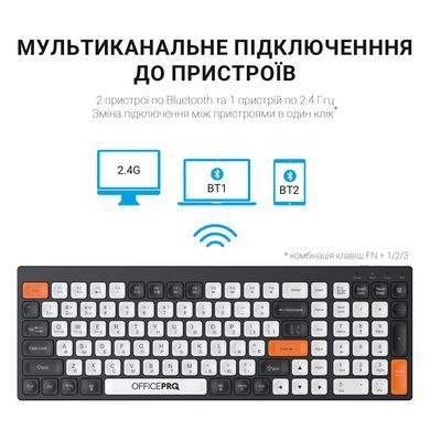 Клавіатура бездротова OfficePro Bluetooth Black/White (SK985BO) [617842]