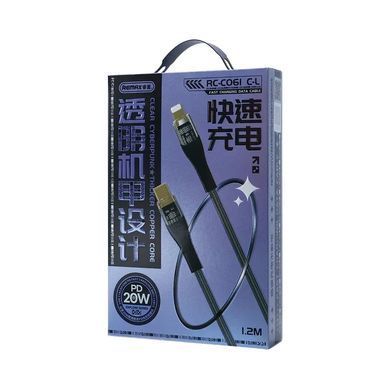 Кабель Remax RC-C061 Explore USB Type-C - Lightning (M/M), 20W, 1.2 м, Black (6954851206712) [604443]