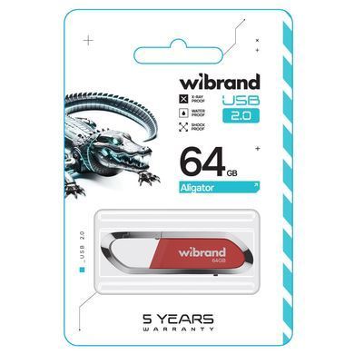 Флеш-накопичувач Wibrand USB 2.0 Aligator 64Gb Dark Red (WI2.0/AL64U7DR) [802886]