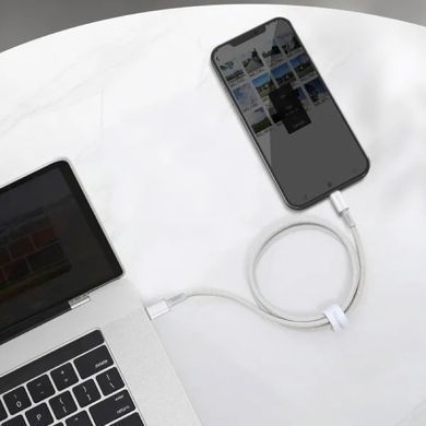 Кабель Baseus High Density Braided Fast Charging Data Cable Type-C to iP PD 20W 2m White (CATLGD-A02) [802554]