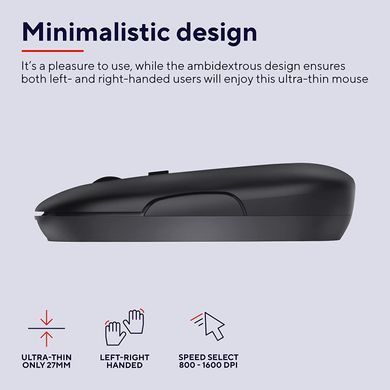 Миша Trust Puck Rechargeable, Ultra-Thin, BT/WL, Silent, чорний (24059_TRUST) [104044]