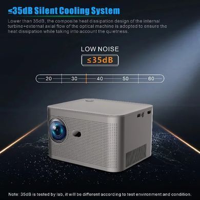 Проектор H96 MAX HY350 LED LCD FullHD 300AL 16:9 H713 2G/32G Android 11.0 HDMI WiFi BT сірий (H96MAX_HY350) [403356]
