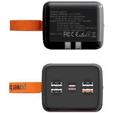 УМБ Aspiring 50000mAh Light 50 22,5W PD 4xUSB-A, USB-C In/Out,Lightning, with USB-C/Lightning cables (PB-L50) [405103]