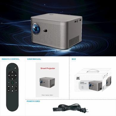 Проектор H96 MAX HY350 LED LCD FullHD 300AL 16:9 H713 2G/32G Android 11.0 HDMI WiFi BT сірий (H96MAX_HY350) [403356]