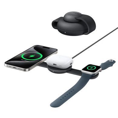 Бездротовий зарядний пристрій Anker MagGo Wireless Charging Pad 15W 3-in-1 Foldable Black (B25M8H11) [620843]