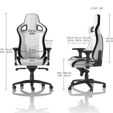 Ігрове крісло NOBLECHAIRS EPIC White/Black (NBL-PU-WHT-001) [302009]