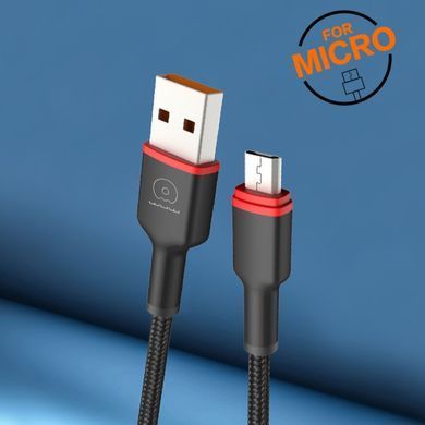 Кабель WUW-X203 USB Micro 2,4A 1m black (6972573336197) [806338]